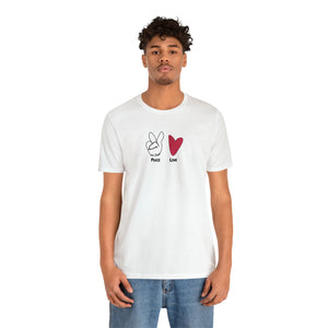 Peace and Love Mens Womens T Shirt