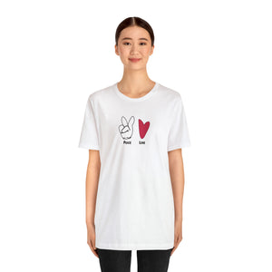 Peace and Love Mens Womens T Shirt