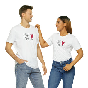 Peace and Love Mens Womens T Shirt