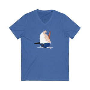 Womens New York Mets Jersey Short Sleeve V-Neck Tee Ice Cream Helmet