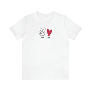 Peace and Love Mens Womens T Shirt