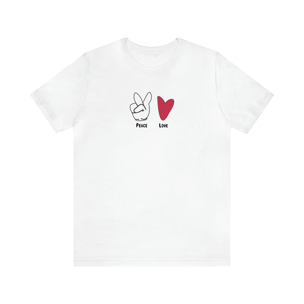 Peace and Love Mens Womens T Shirt